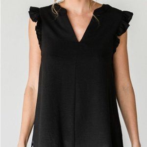 NWT Jodifl Solid Ruffle Shoulder Top